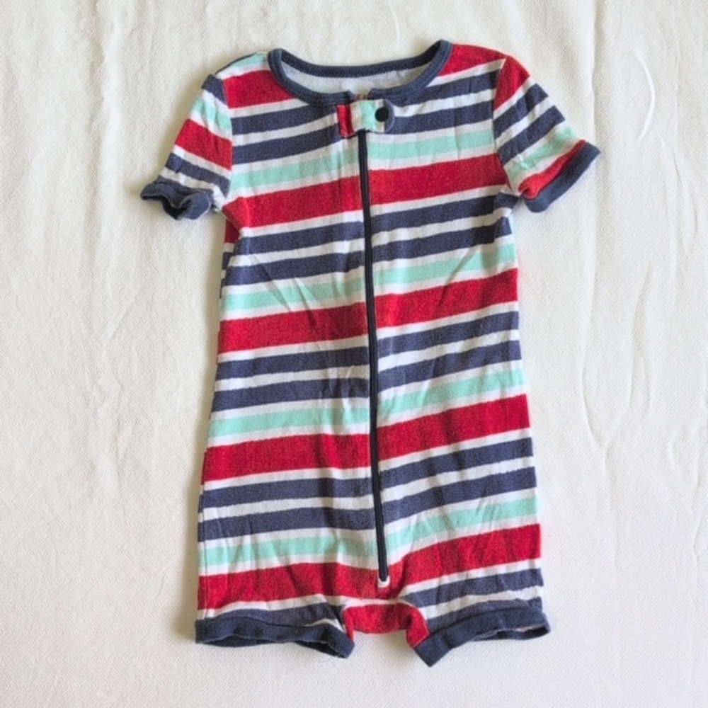 joe fresh snug fit cotton zipper romper summer pajamas 18-24 months baby boy